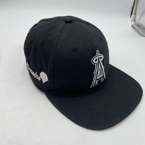 Los Angeles Angel Hat All Black 47 Brand Captain SnapBack Blackout CUSTOMIZED